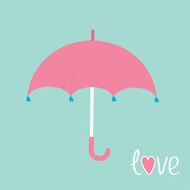 Pink umbrella with hearts Love card N2