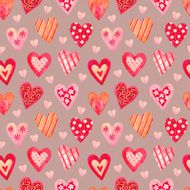 Watercolor seamless pattern for Valentine&#039;s day N2