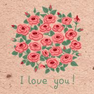 Vintage card with a bouquet of roses N3