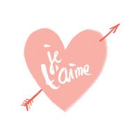 I love you in french a heart shape