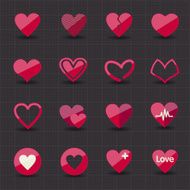 Valentine and heart icons