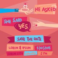 Save the Date - Retro Wedding Invitation Card Diamond Ring