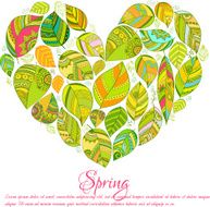 Nice floral greeting card with leaves N47