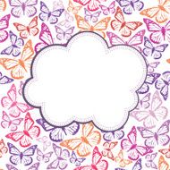 vector vintage frame with butterflies N7