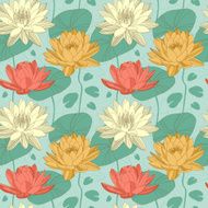 Lotus flowers in seamless pattern N7