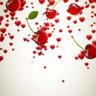 Vector Valentines Day Card with Cherries N2