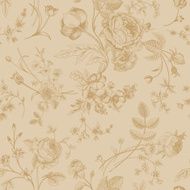 Seamless vector vintage pattern with Victorian bouquet N8