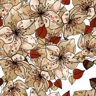 seamless pattern of watercolor cherry blossom N2