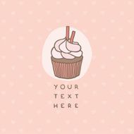 Cute cupcake card template
