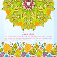 Nice floral greeting card with leaves N49