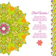 Nice floral greeting card with leaves N50