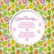 Nice floral greeting card with leaves N52