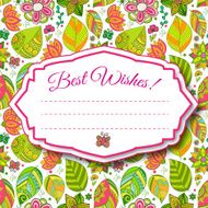 Nice floral greeting card with leaves N53