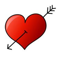 Hand drawn heart with arrow N2