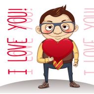 Greeting card with boy for Valentine&#039;s day N2