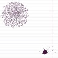 Ink drawing rose N6