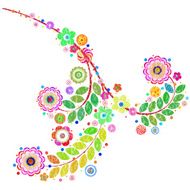 Flowers vector traditional branch of floral blooming N18