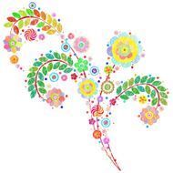 Flowers vector traditional branch of floral blooming N19
