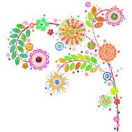 Flowers vector traditional branch of floral blooming N20