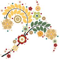 Flowers vector traditional branch of floral blooming N21