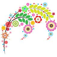 Flowers vector traditional branch of floral blooming N25