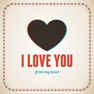 I love you message vintage retro vector background N2