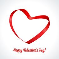 Heart from ribbon Valentine&#039;s day vector background N2