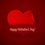 Heart from paper Valentines day card N16