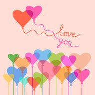 Vector Valentine&#039;s card with hearts