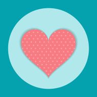 Red Paper Heart isolated on blue background Vector N2