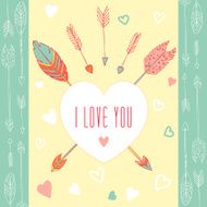 I love you - vector greeting card