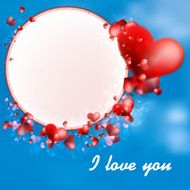 Valentines Day Hearts on blue EPS10