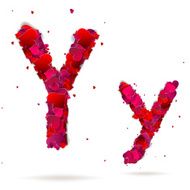 Letter y made from hearts Love alphabet