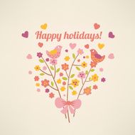 Greeting card with bouquet of flowers N2