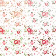 Set of flowers seamless patterns