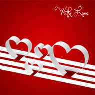 Valentines Abstract paper stripes of love