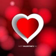 Happy Valentines Day - Red Heart Paper Sticker N2