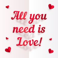Realistic vector love sign with shadow