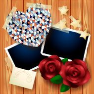 Vintage background with heart and roses