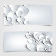 Valentines day Abstract cards with paper hearts N6