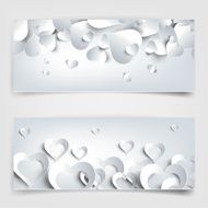 Valentines day Abstract cards with paper hearts N7