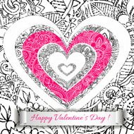 White paper heart Valentines day card