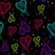 Black paper heart Valentines day card