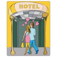 Valentines at the hotel door