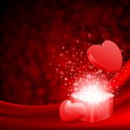 Heart gift present with fly hearts N11