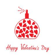 Perfume with hearts inside Happy Valentines Day card
