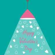 Pink ceiling lamp with ray of light and hearts