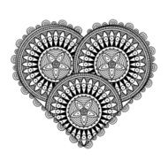 Valentine&#039;s Day Card with patterned heart N4