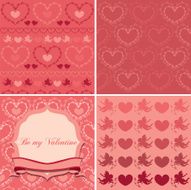 Valentine&#039;s day background set