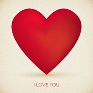 I love you heart poster card on paper